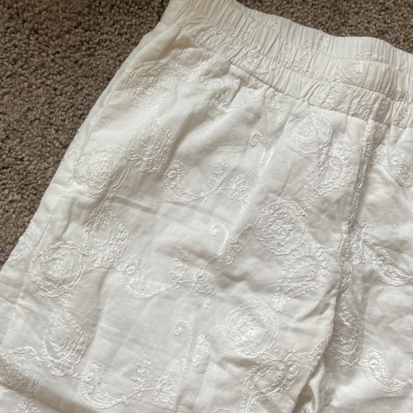 Plum Pretty Sugar White Cotton Embroidered Pants - Picture 2 of 6
